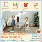 Mesa e Cadeira Infantil Mesa para Crianças com Cadeira Ardósias Dobrável Prateleiras e Rolo de Papel Branco