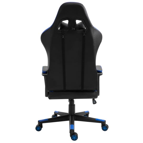 Cadeira Gaming Cadeira de Escritório Ergonómica com Altura Regulável Basculante Apoio de Cabeça 61x70x121 - 129 cm Azul