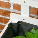 Floreira com Treliça de Madeira Maciça com 4 Rodas e Malha Geotêxtil para Cultivos de Plantas Flores 76x30x155 cm Branco