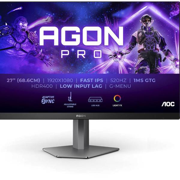 Monitor Agon Pro AG276FK IPS W - LED 27 FHD 16:9 520Hz VESA Adaptive Sync - AOC