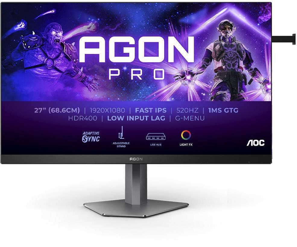 Monitor Agon Pro AG276FK IPS W - LED 27 FHD 16:9 520Hz VESA Adaptive Sync - AOC