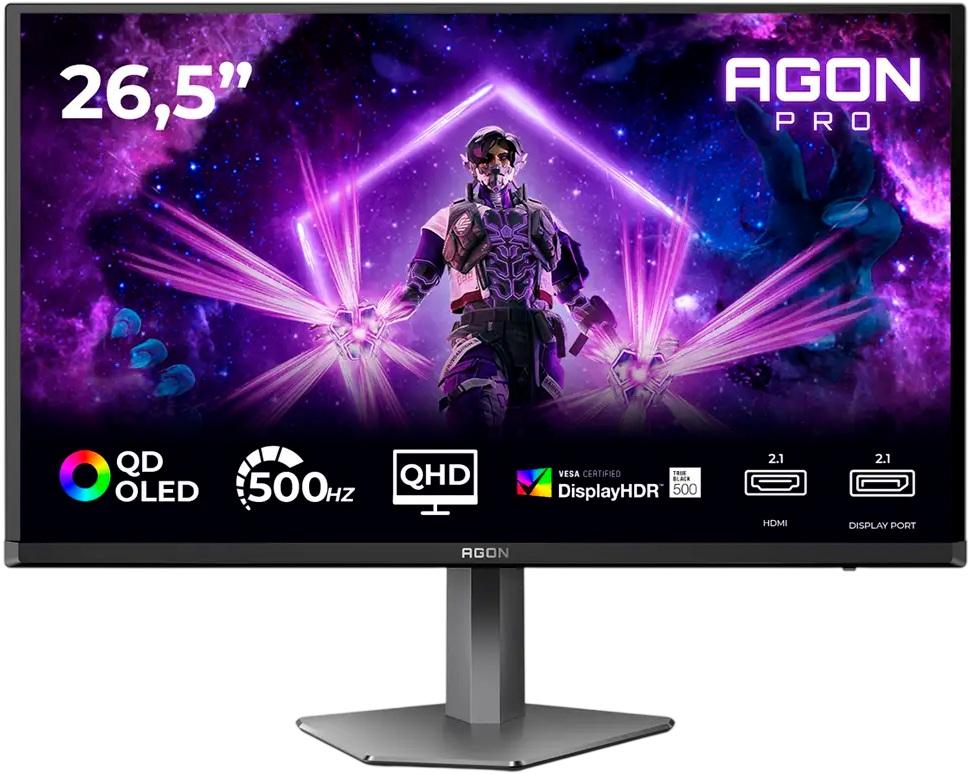 Monitor Agon Pro 26.5 AG276QKD2 Quad HD QD - OLED (Preto/Cinzento) - AOC