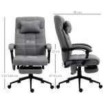 Cadeira de Escritório com 6 Pontos de Massagem 5 Modos Reclinável 155° com Função de Aquecimento 66x76x112 - 120 cm Cinza