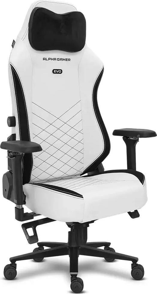 Cadeira Gaming Alegra Evo PU Leather Frost White - ALPHA GAMER