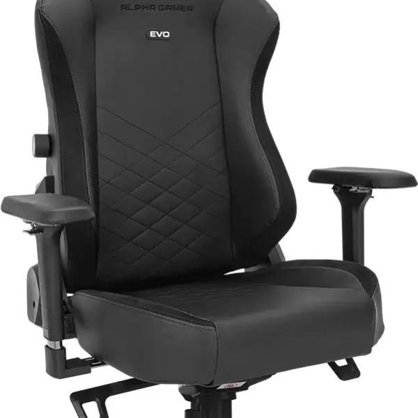 Cadeira Gaming Alegra Evo PU Leather Midnight Black - ALPHA GAMER