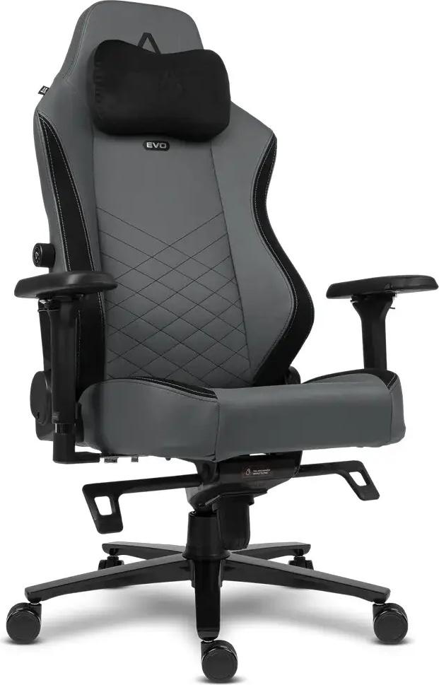 Cadeira Gaming Alegra Evo PU Leather Titanium Grey - ALPHA GAMER
