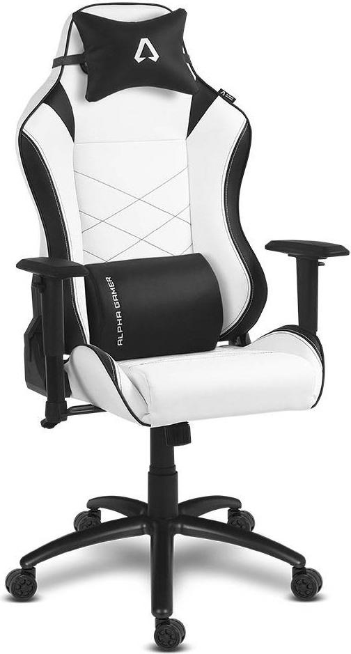 Cadeira Gaming Atena (Branco/Preto) - ALPHA GAMER