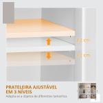 Aparador para Sala de Estar Móvel Buffet com 3 Portas e Prateleiras Ajustáveis 90x30x90 cm Branco e Madeira