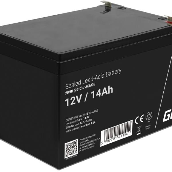 Bateria Chumbo AGM 12V 14Ah VRLA Deep Cycle - GREEN CELL