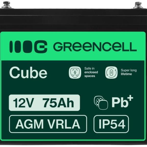 Bateria Chumbo AGM 12V 75Ah VRLA Deep Cycle - GREEN CELL