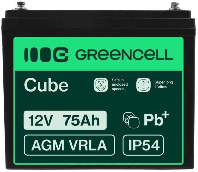 Bateria Chumbo AGM 12V 75Ah VRLA Deep Cycle - GREEN CELL