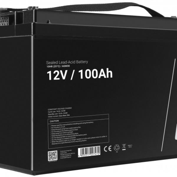Bateria Chumbo AGM 12V 100Ah VRLA Deep Cycle - GREEN CELL