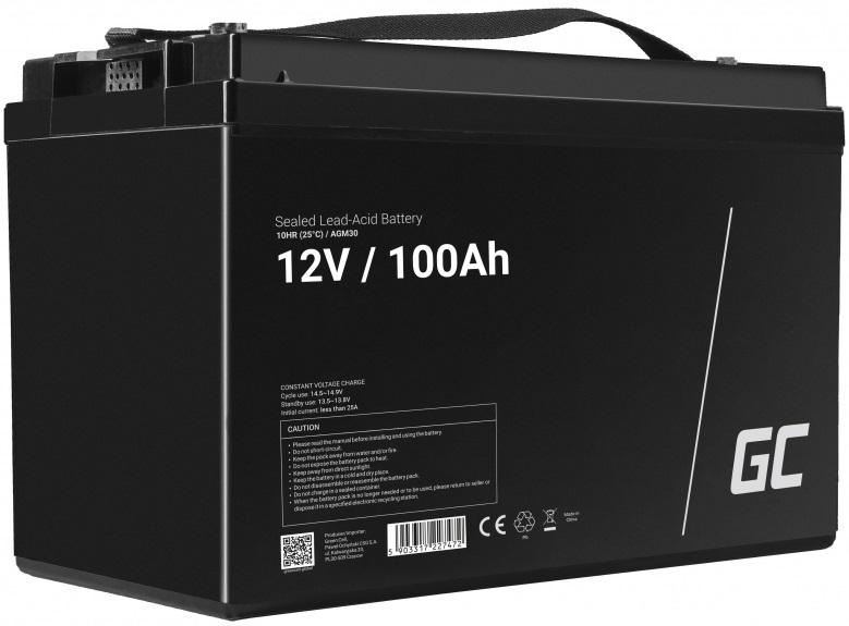 Bateria Chumbo AGM 12V 100Ah VRLA Deep Cycle - GREEN CELL