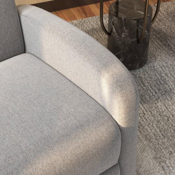 Poltrona Relax Reclinável até 160° Poltrona Reclinável Manual com Apoio para os Pés 64x86x102 cm Cinza