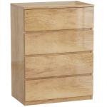 Cómoda de 4 Gavetas para Quarto Moderna Design sem Puxadores para Sala de Jantar Entrada 60x40x80 cm Madeira