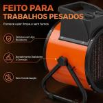 Aquecedor Elétrico Cerâmico PTC 5000W com Termóstato Ajustável, 3 Modos e Ângulo Ajustável Portátil para 48 m² Laranja