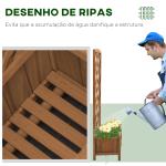 Floreira com Treliça de Madeira Caixa de Plantio com Suporte para Plantas Trepadeiras 60x30x122,5cm Madeira