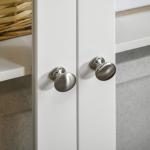 Aparador para Sala de Estar com 2 Portas de Vidro 3 Gavetas e Prateleira Ajustável para Cozinha Sala de Jantar 120x40x70 cm Branco e Madeira