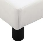Apoio para os Pés Octomano Banco Pequeno Estofado em Pele Sintética com Assento Acolchoado e Pés de Plástico 40x30x24 cm Branco