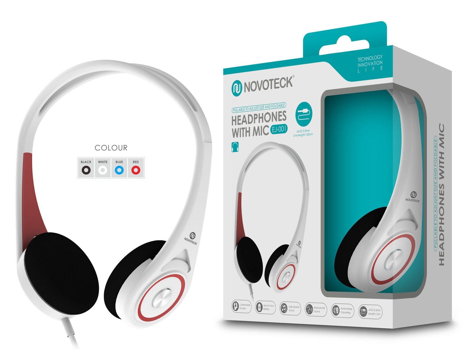 Auscultador Com Micro - 120Cm - Jack 3.50Mm Branco EJ-001