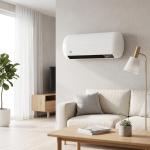 Aquecedor Elétrico de Parede 2000 W com 3 Modos, Ecrã LED, Termóstato, Temporizador e Oscilação Branco