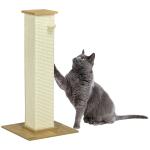 Poste Arranhador para Gatos com Poste de Sisal e Bola Suspensa para Interior 38x38x80cm Carvalho
