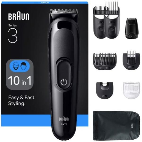 Aparador Cableo/Barba All - in - One Series 3 AIO3560 Easy & Fast Styling (Preto) - BRAUN