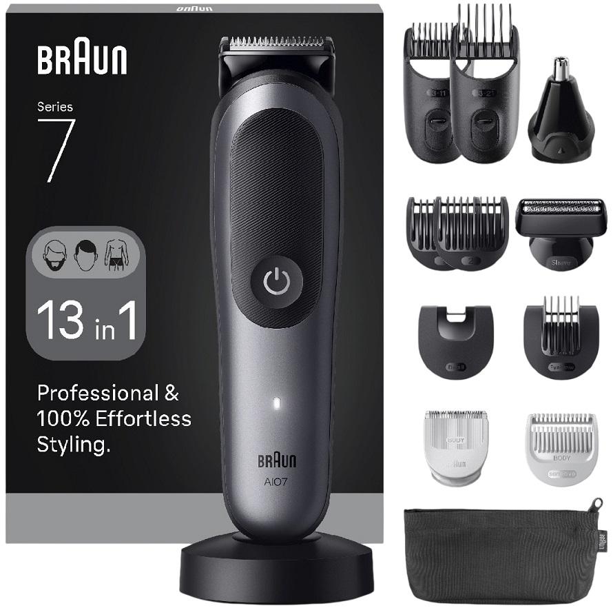 Aparador Multigroom All - in - One Series 7 MGK7560 13 - EM - 1 (Preto/Cinzento) - BRAUN