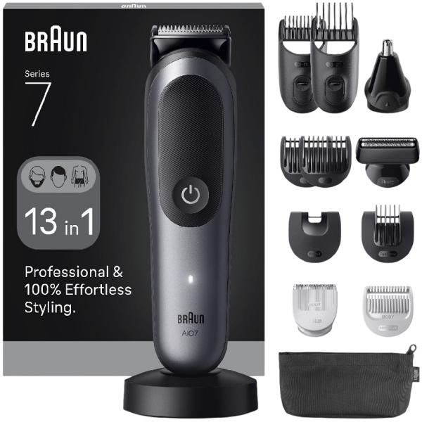 Aparador Multigroom All - in - One Series 7 MGK7560 13 - EM - 1 (Preto/Cinzento) - BRAUN
