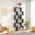 Estante Alto Livraría de 6 Estantes para Sala de Jantar Desenho Moderno 80x23x192cm Preto
