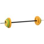 Conjunto de Barra de Pesos Conjunto de Musculação com 6 Discos 1,5kg 2,5kg 5 kg Intercambiáveis 130x28x28 cm Multicor