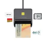 Leitor de Cartões Inteligente DNI 2.0 c/ Leitor de Cartões de Memória (Preto) - AISENS