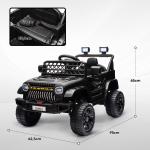 Carro Elétrico para Crianças Carro Elétrico Infantil UTV 12V com Velocidade Ajustável USB e Faróis 95x62,5x65 cm Preto