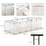 Cerca para Animais DIY com 20 Painéis e Esteira Parque para Pequenos Animais para Porquinhos - da - Índia e Ouriços 175x70x45 cm Branco