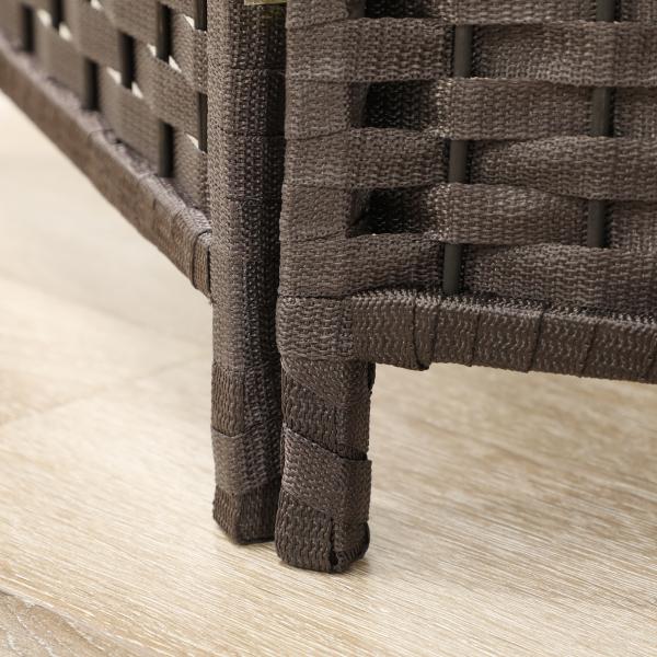 Biombo de 4 Painéis Separador de Ambientes Dobrável 160x170 cm para Sala de Estar Dormitório Escritório Marrom