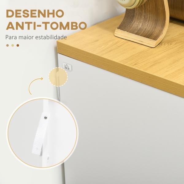 Cómoda Moderna com 3 Gavetas de Madeira para Dormitório Carga Máxima 40 kg 70x37x75 cm Branco e Madeira