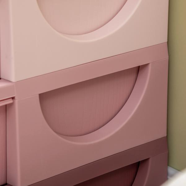 Organizador de Brinquedos com 6 Gavetas para Crianças com Bordas Arredondadas e Pegas 75x37x56,5 cm Rosa
