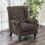 Poltrona de Sala de Estar Poltrona Moderna para Dormitório com Pés de Madeira Poltrona Individual 74x86x102 cm Marrom