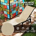 Espreguiçadeira Reclinável de Jardim Exterior com Encosto Ajustável em 4 Posições e Estrutura de Aço, 166x60x84 cm, Caqui