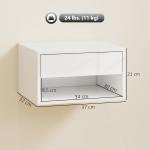 Conjunto de Mesas de Cabeceira Suspensas com Gaveta e Prateleira Aberta 37x32x21 cm Branco Brilhante