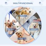 Mesa de Tosquia para Cães Dobrável com Prateleira de Armazenamento e Altura Ajustável 20 - 80 cm 107x60x170 cm Azul