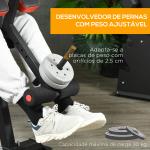 Banco de Musculação Multifuncional Banco de Pesos com Encosto Reclinável e Suporte de Barras Ajustável 180x110x126 cm Preto