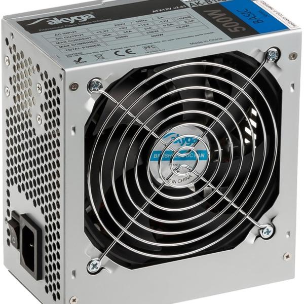 Fonte de Alimentação 500W 20+4 pin ATX AK - B1 - 500E (Cinzento) - AKYGA