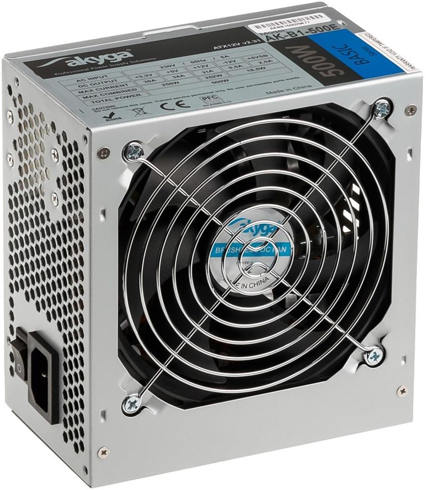 Fonte de Alimentação 500W 20+4 pin ATX AK - B1 - 500E (Cinzento) - AKYGA