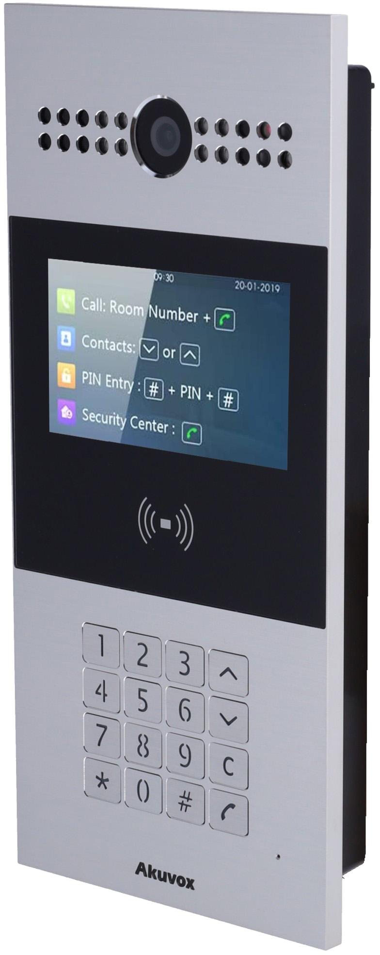 Video Porteiro IP Antivandálico em Superficie (Multi - Apartamentos) AK - R28A 2Mpx TFT 4,3 - AKUVOX