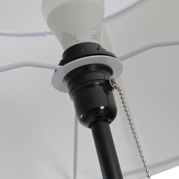 Candeeiro de Pé Moderno Candeeiro de Pé para Sala de Estar com Ecrã Redondo Tripé e Suporte para Lâmpada E27 Ø37x152 cm Branco e Preto