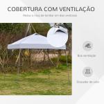 Tenda Dobrável 3x3 Portátil de Jardim com Bolsa de Transporte com Rodas Aço para Exterior Festas Campismo Branco