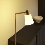 Candeeiro de Pé LED Regulável com Ecrã Giratório 350° 3 Temperaturas de Cor 3000K/4000K/6500K 45x21x148 cm Branco e Dourado