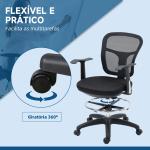 Cadeira de Escritório Ergonómica com Apoio para os Braços Apoio para os Pés e Assento Ajustáveis 59x59x95 - 115cm Preto