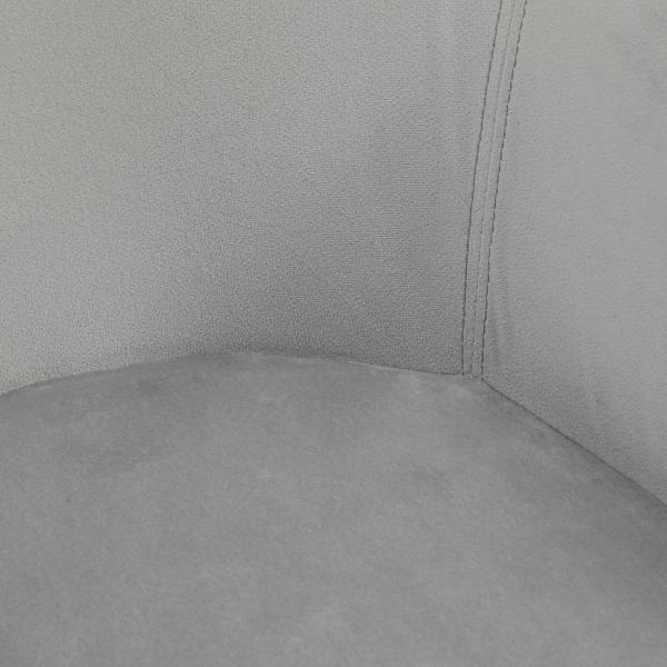 Cadeiras de Jantar Conjunto de 2 Estofadas em Veludo Encosto Médio Pés de Madeira para Sala de Jantar Cinza